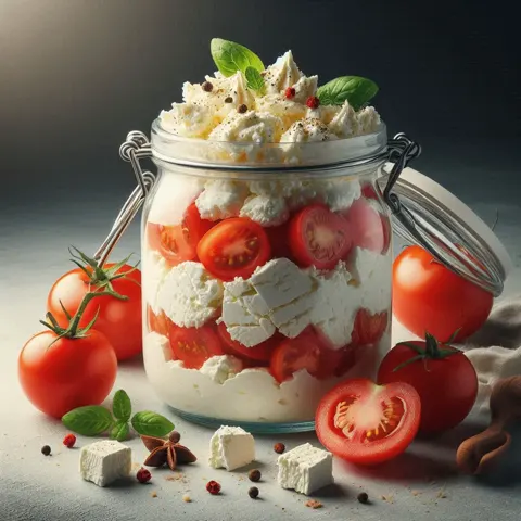 Cream cheese with tomatoes