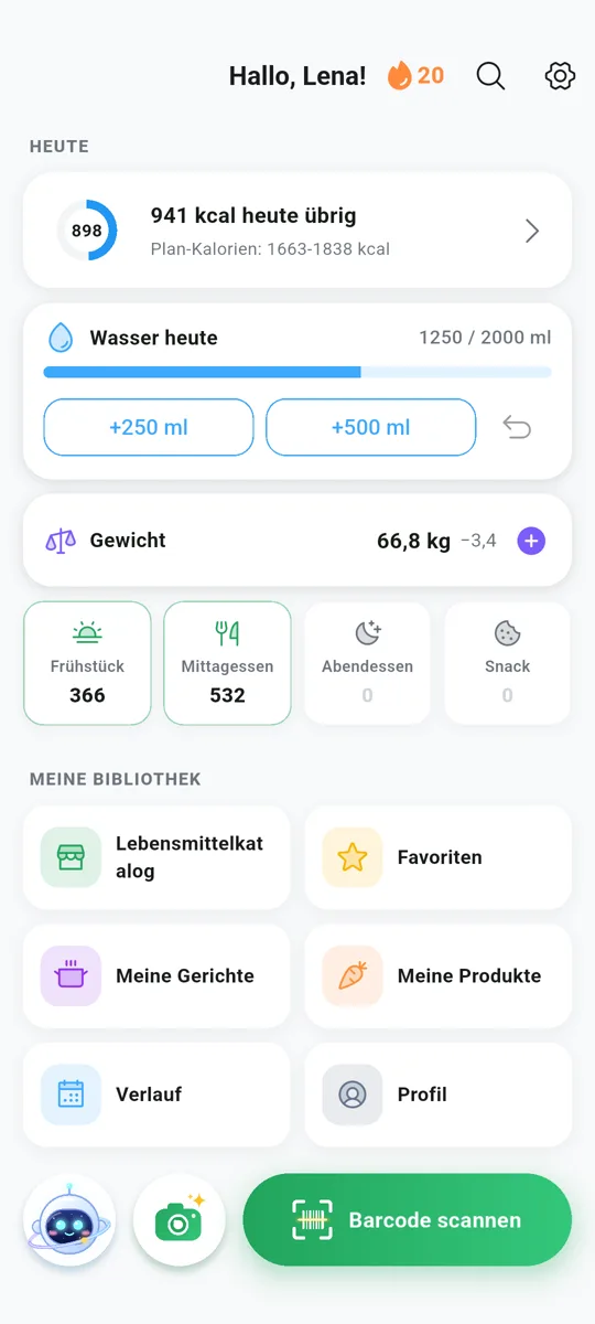 Ernährungstagebuch und Makros