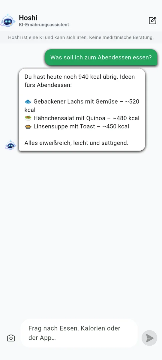 Hoshi, dein KI-Ernährungsassistent