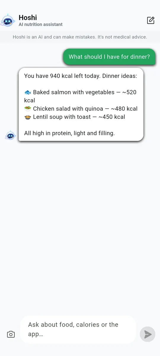 Hoshi, your AI nutrition assistant