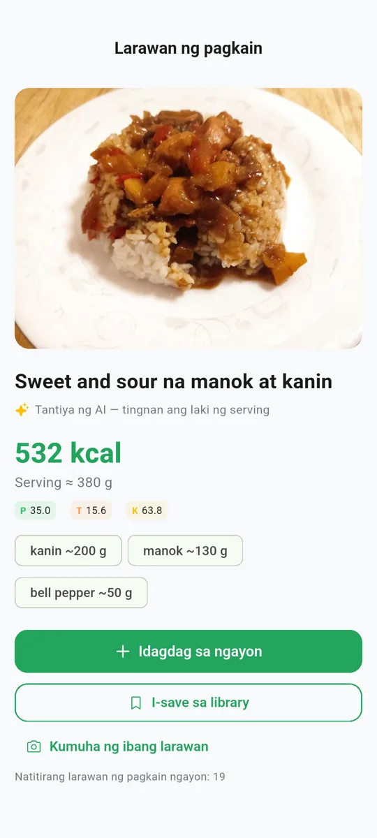 Calories mula sa larawan
