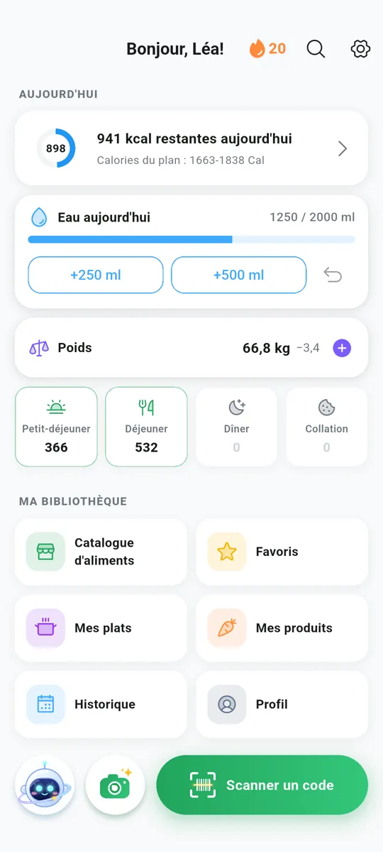 Journal alimentaire et macros
