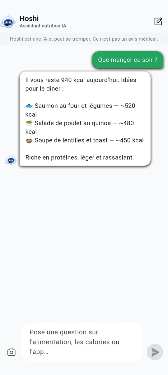 Hoshi, votre assistant nutrition IA