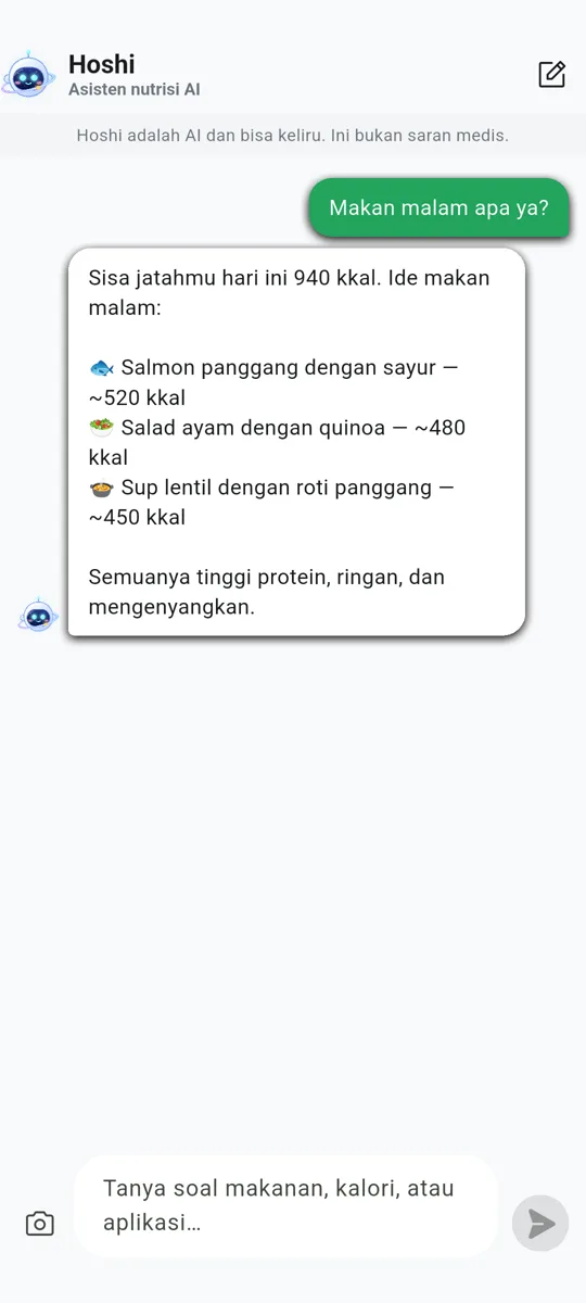 Hoshi, asisten nutrisi AI-mu