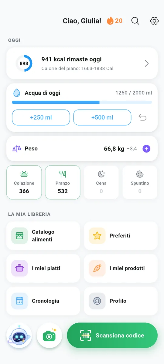 Diario alimentare e macro
