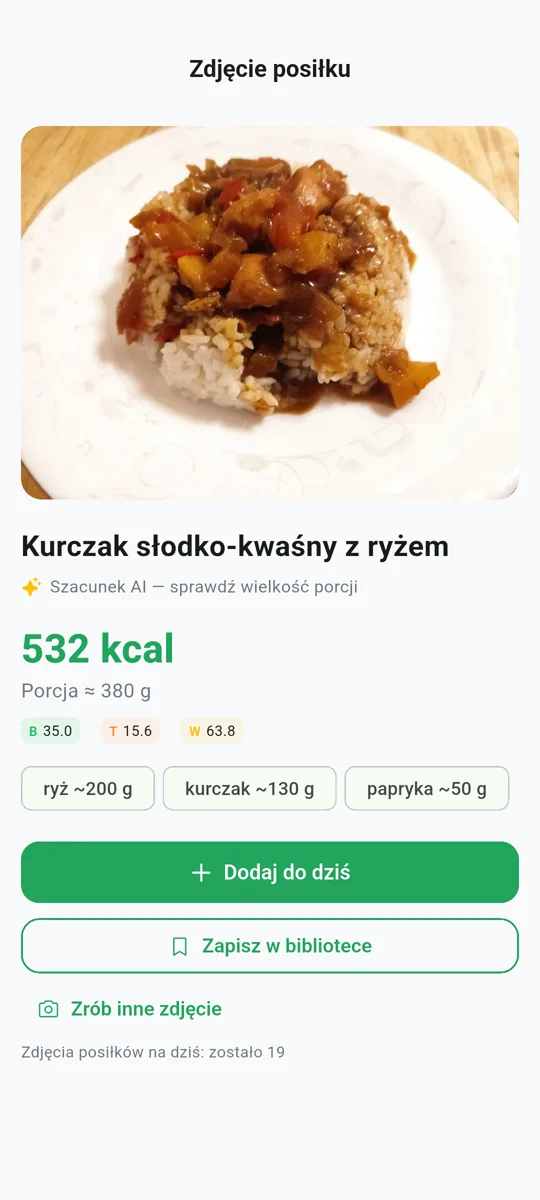Kalorie ze zdjęcia