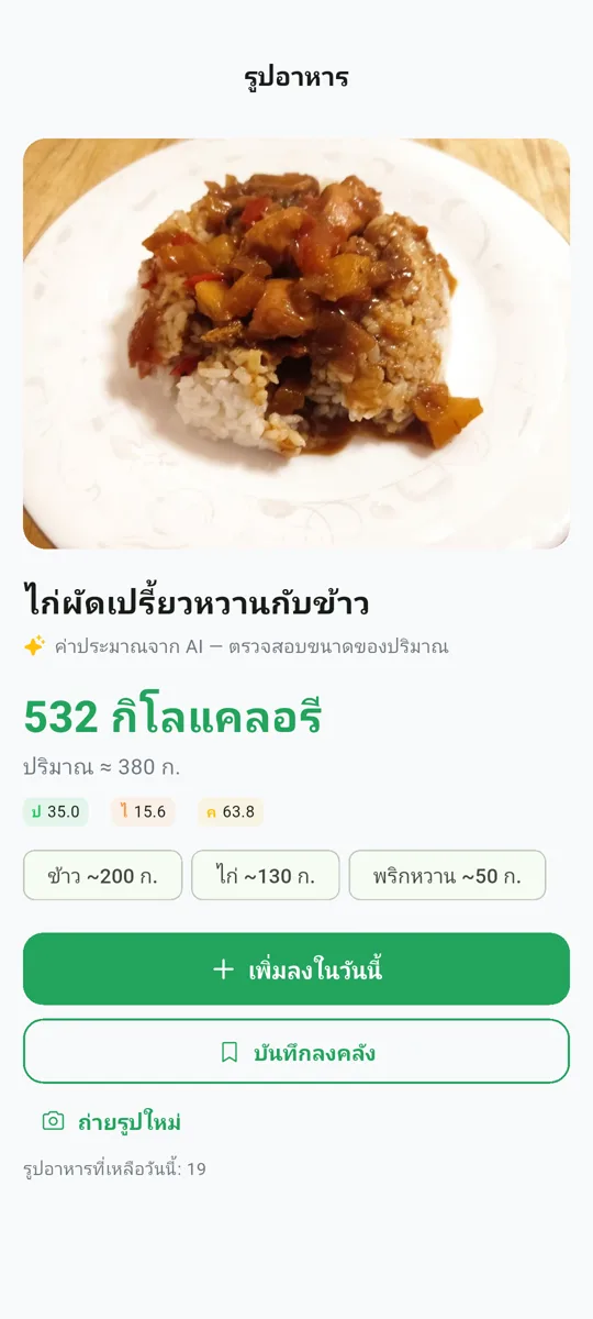 แคลอรี่จากรูปภาพ