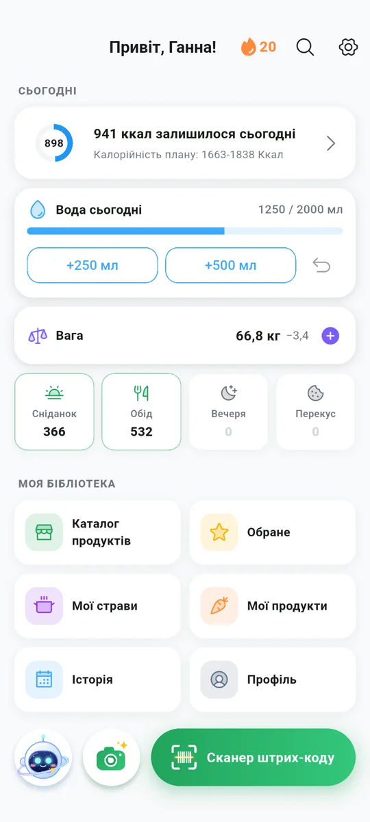 Щоденник харчування і КБЖВ